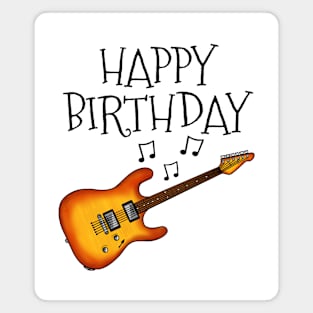 Electric Guitar Happy Birthday Guitarist Musician (Amber) Magnet